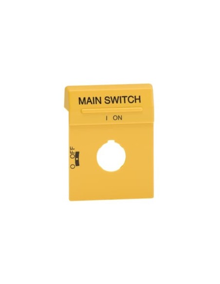 OPYS1EN1 Żółta tabliczka z opisem MAIN SWITCH do pokręteł typu OH2_