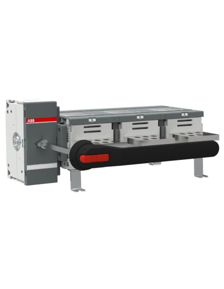 OT2500EM03W4P Rozłącznik izolacyjny uziemiający 2500A 3P napęd z przodu z wałkiem i czarną rączką IP65 zwiększona odległość