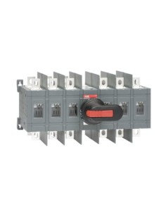 OT200E33WCP Przełącznik (I-0-II) 200A 6P napęd z przodu z wałkiem i czarną rączką IP65 zwiększona odległość między biegunam