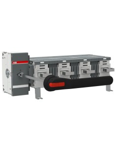 OT1250EM04W4P Rozłącznik izolacyjny uziemiający 1250A 4P napęd z przodu z wałkiem i czarną rączką IP65 zwiększona odległość