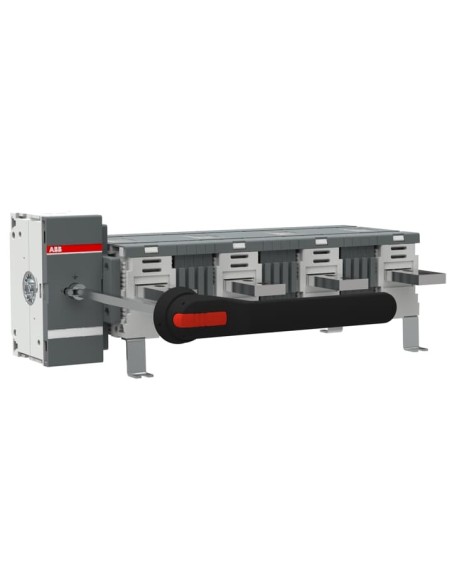 OT1600EM04W4P Rozłącznik izolacyjny uziemiający 1600A 4P napęd z przodu z wałkiem i czarną rączką IP65 zwiększona odległość