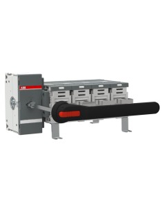 OT1250EM04P Rozłącznik izolacyjny uziemiający 1250A 4P napęd z przodu z wałkiem i czarną rączką IP65 montaż od spodu zesta