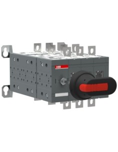 OT200E03YP Przełącznik obejściowy (I-0-II) 200A 3P z wałkiem i czarną rączką IP65 montaż na płycie montażowej zestaw śrub