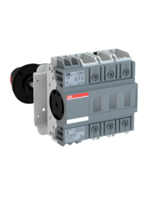 OT160GT03P Rozłącznik 160A 3P napęd z przodu z wałkiem i czarną rączką IP65 osłona zacisków IP20 montaż na drzwi