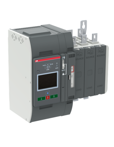 OXB200E3X4QT Przełącznik automatyczny 200A 3P 200–480 VAC I-O-II sterownik Level 4 Touch zasilanie od góry obciążenie od d