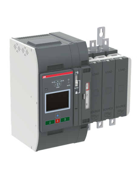 OXB250E3X4QB Przełącznik automatyczny 250A 3P 200–480 VAC I-O-II sterownik Level 4 Touch zasilanie od dołu obciążenie od g