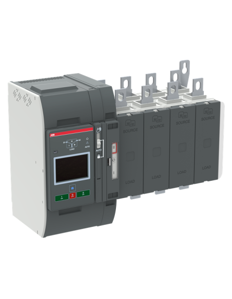 OXB400E3S4QT Przełącznik automatyczny 400A 3P+N jednoczesny 200–480 VAC I-O-II sterownik Level 4 Touch zasilanie od góry o