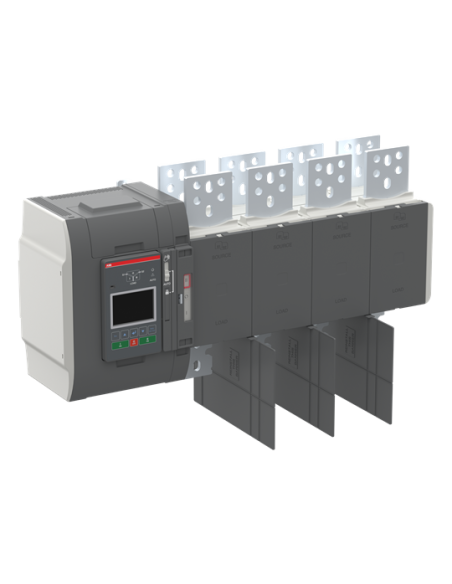 OXB1250E3S3QT Przełącznik automatyczny 1250A 3P+N jednoczesny 200–480 VAC I-O-II sterownik Level 3 LCD zasilanie od góry o